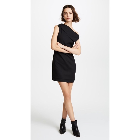 NWT Helmut‎ Lang Black Asymmetrical Mini Dress Size 0 - Picture 1 of 12